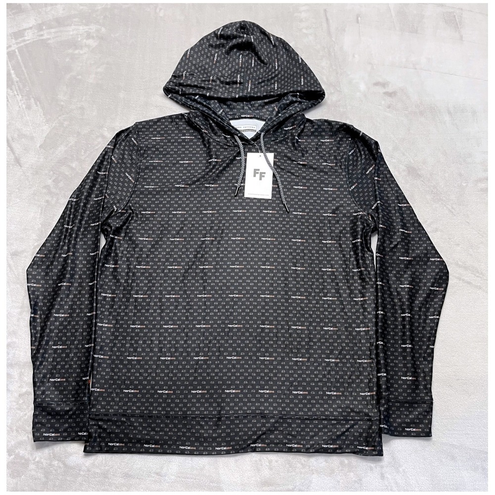 Fore Fathers Hoodie Mens Medium Black NorCal Pipeline Services Performance NWT